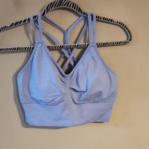 HALARA Light Blue Crisscross Seamless Sports Bralette